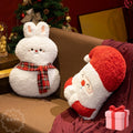INS Christmas Snow Rabbit Plush Toy Santa Claus Pillow Reindeer Doll Decoration Sofa Pillow Holiday Gift