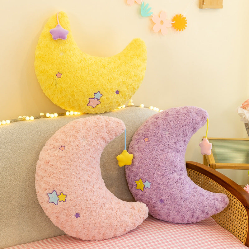 Cute plush star pillow, moon doll, plush toy, gift for girls, sleeping doll, girl's backrest pillow