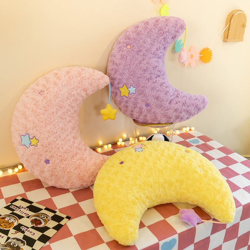 Cute plush star pillow, moon doll, plush toy, gift for girls, sleeping doll, girl's backrest pillow